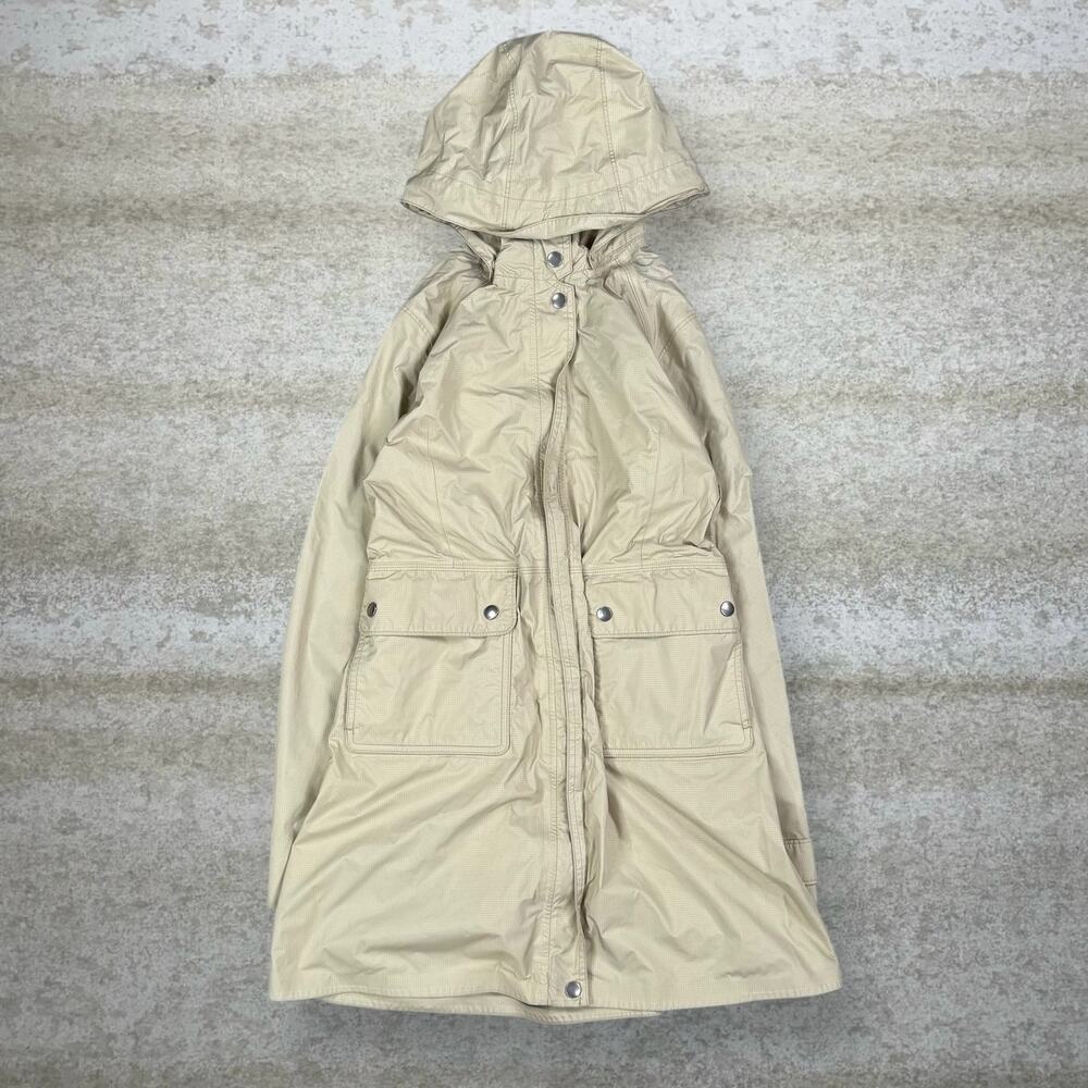 Vintage Y2K Patagonia Windbreaker Jacket Womens S Tan Trench Coat Style Length - Picture 1 of 7
